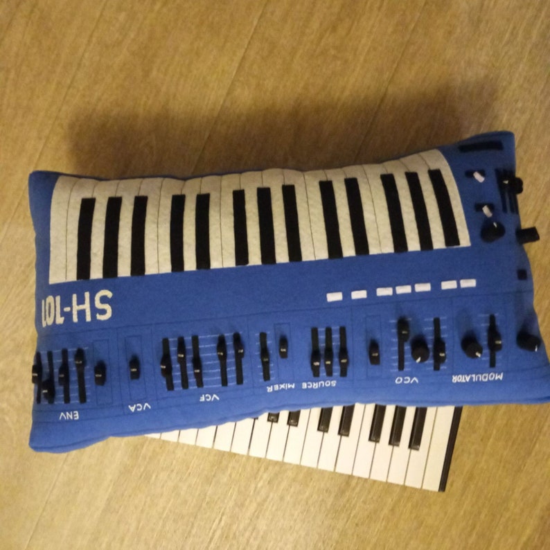 Music pillows handmade decorative pillow synthesizer Roland home decor free shipping personalized gift for musician instrument synth design