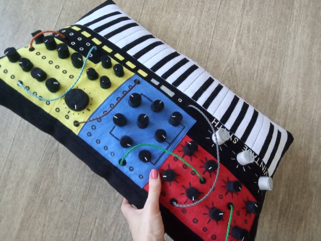 Music pillows handmade modular synthesizer pillow music Etsy
