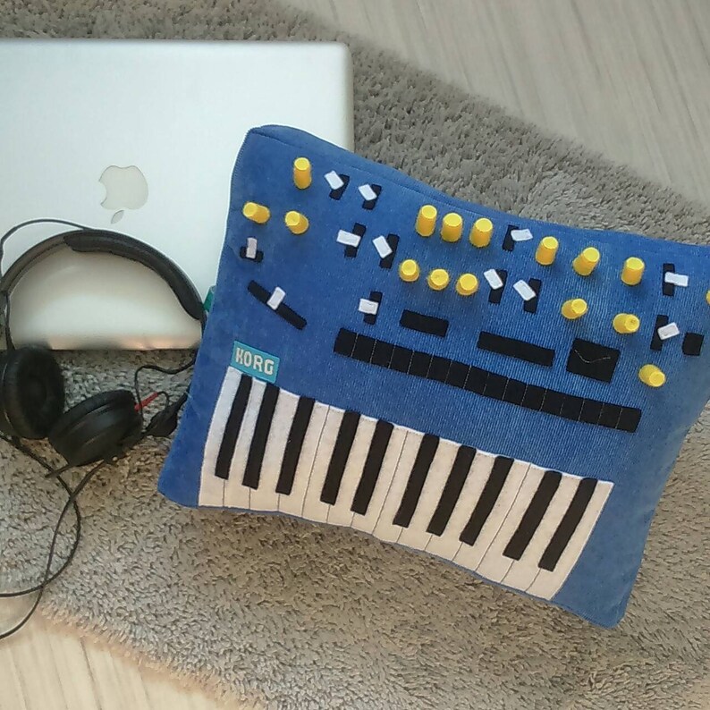 Music pillows handmade decorative pillow synthesizer Roland home decor free shipping personalized gift for musician instrument synth design