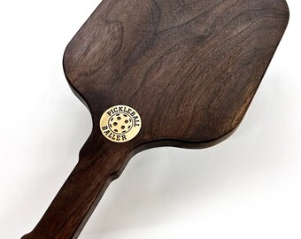 Walnut Pickleball Paddle Charcuterie Board – Custom Inlay Cheese Board