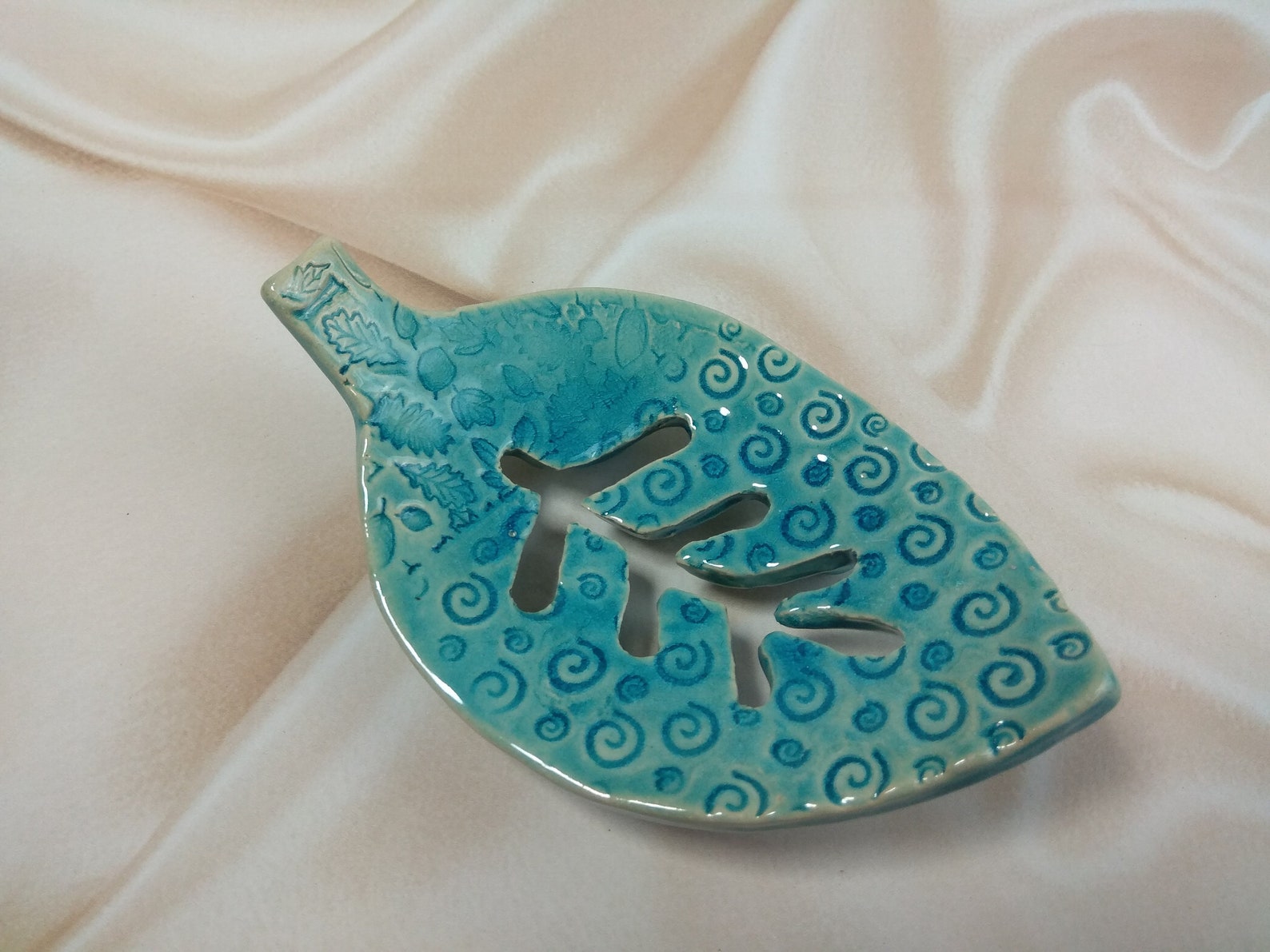 Ceramic Soap Dish Handmade Pottery Leaf Shape Custom Etsy Canada