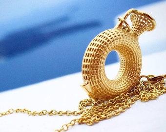 18K Handmade Solid Gold Pendant &#39;&#39;ITHACA AMPHORA&#39;&#39;
