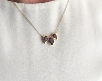 14K Gold Angel Pendant, Seed of Life, Gemstone Necklace