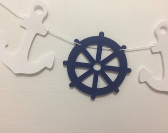 Set sail garlandship wheel and anchorsea themed weddingsea themed birthday banner bedroom decor