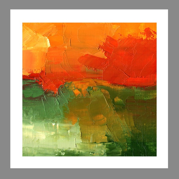 Abstract Landscape small original oil painting mini-landscape #30 vibrant expressionist sunset sophisticated decor OOAK perfect gift