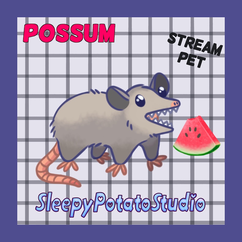 Possum Animated Stream Pet Feed Eucalyptus Etsy