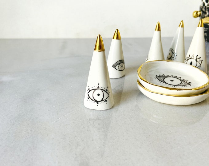 Lips of Honey Eyes of Fire Ring Cone With 22k Gold Etsy