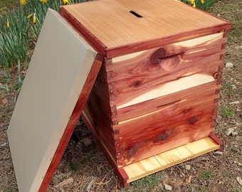 Hand Crafted Cedar Wood Langstroth 10 Frame Beehive: Fully Assembled, W/O Frames