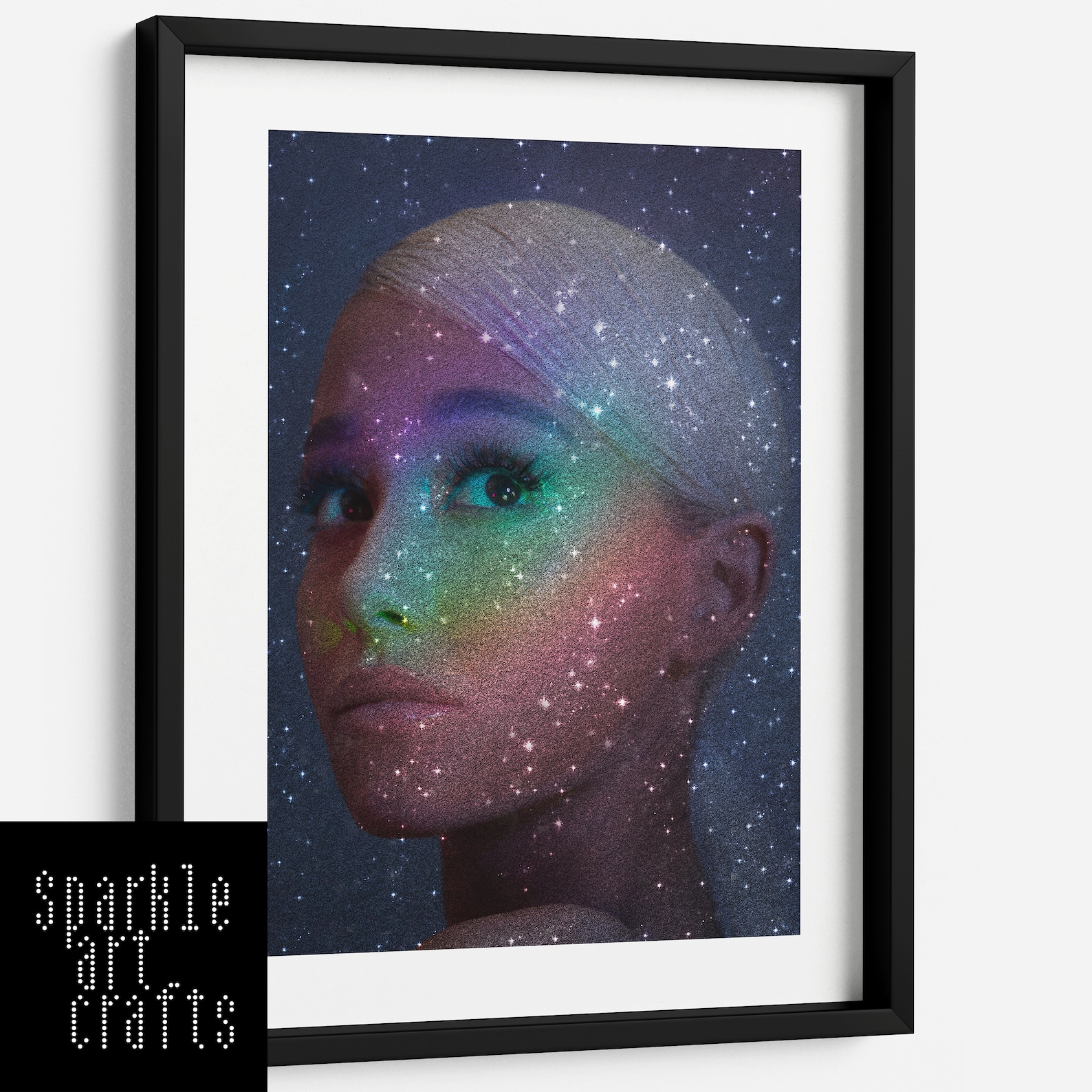 Ariana Grande Rainbow Picture Print Wall Art A3 A4 Silver Multicoloured ...
