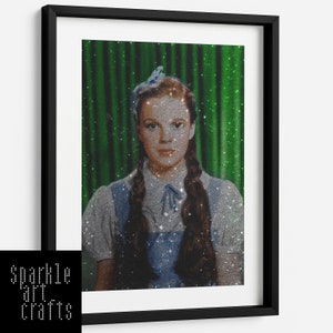 Dorothy Judy Garland Wizard Of Oz Picture Print Wall Art A3 A4 Silver Multicoloured Real Glitter Frame Choice