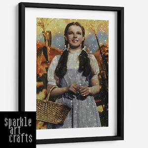 Dorothy Judy Garland Wizard Of Oz Picture Print Wall Art A3 A4 Silver Multicoloured Real Glitter Frame Choice