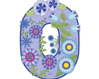 Violet floral 'O'