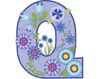 Violet floral 'Q'