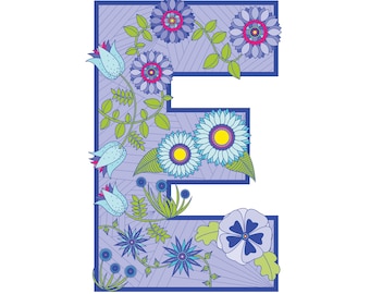 Violet floral 'E'