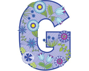 Violet floral 'G'