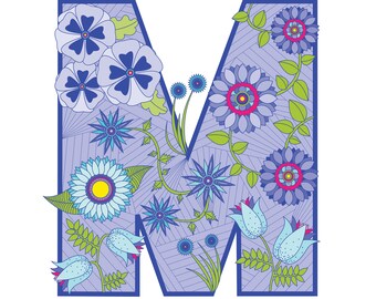 Violet floral 'M'