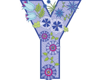 Violet floral 'Y'