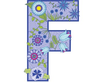 Violet floral 'F'
