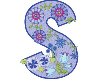 Violet floral 'S'
