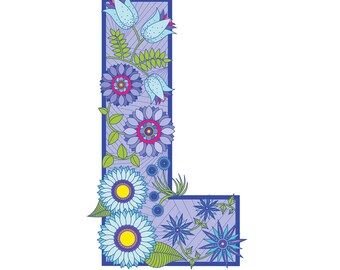 Violet floral 'L'