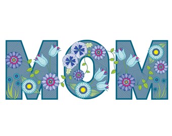 Teal floral Mom