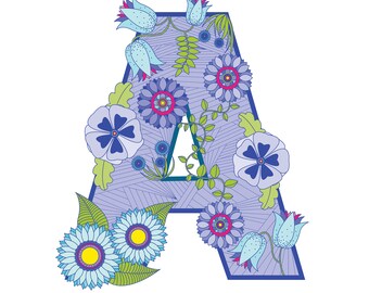 Violet floral 'A'