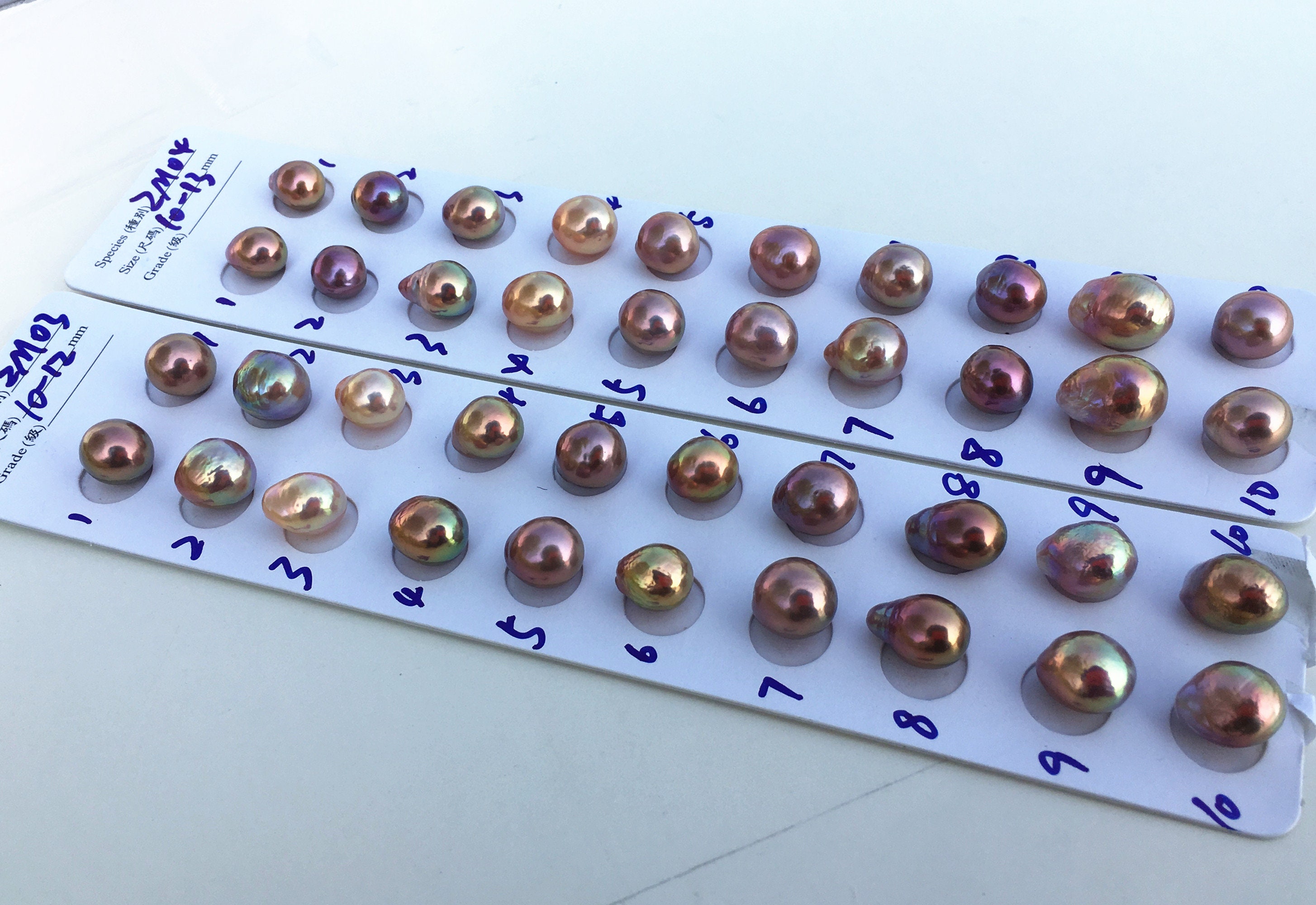 1013mm Metallic Farbe Perle paar, starke Glanz natürliche Farbe Perle