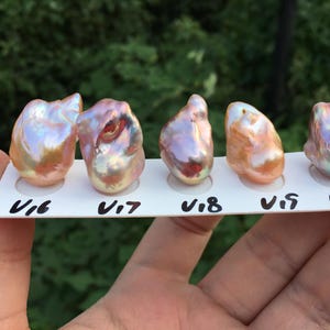 Perla suelta de bola de fuego de color metálico natural grande sin agujero para diseño de joyería