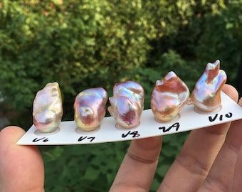 Large Baroque Loose Pearl|Natural Rainbow Color Fireball Pearl|Flameball Pearl with Natural Fancy Color