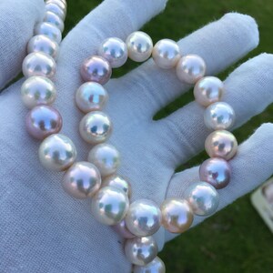 10-12mm Natural Light Mixed Color Lake Pearl Strand with Mild Metallic Hue,EPL220