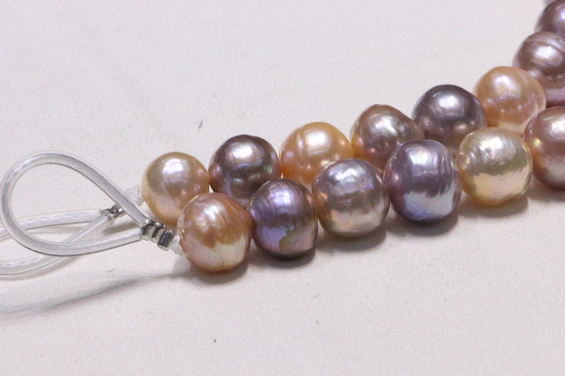 Real edison pearl,Special mixed color,Strong luster,Metallic color pearl strand,Pearl necklace Birthday gift.RS007