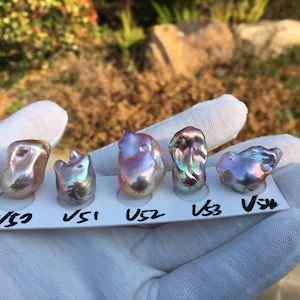 Perla suelta de bola de fuego de color metálico natural grande sin agujero/perla de bola de fuego para diseño de joyería