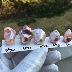 Perla suelta grande de color metálico natural tipo bola de fuego/bola de llama para diseño de joyería