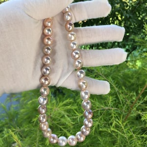 Natural Light Metallic Candy Color Edison Pearl Strand|Natural Pale Metallic Multi-color River Pearl Strand for Necklace Design,MPL009