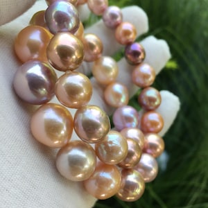 10.5-13.8mm Natural Multi-color Freshwater Nucleated Pearl Bead Strand|Natural Pastel Color Lake Pearl Strand for Necklace design|MPL112