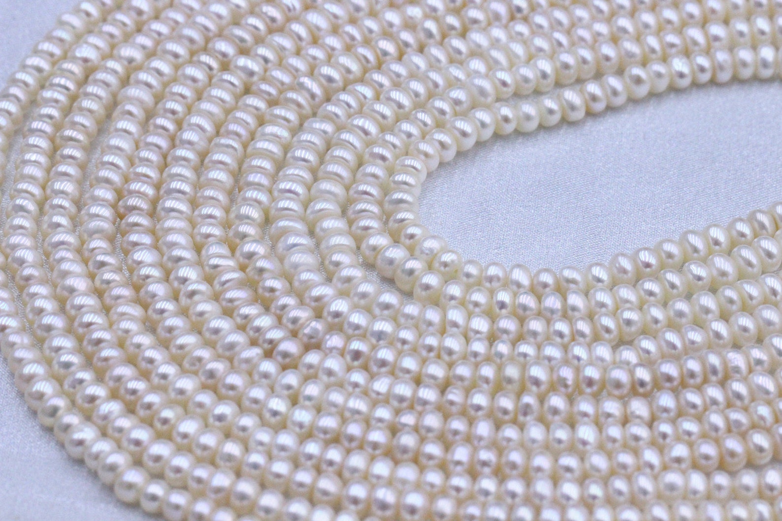 56mm white button pearl stringsnatural color fresh water Etsy