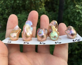 Natural Fireball Loose Pearl with Metallic Color|Rainbow Color Flameball Pearl|Irregular Pearl for Jewelry Design