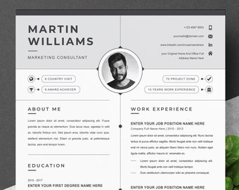 Infographic Resume Template, Cover Letter, Word, Mac,A4, CV Template, Creative Resume, Professional Resume, Instant Download