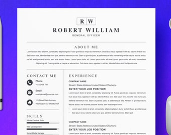 Simple Resume Template Word | Clean Word Resume Template | Professional Resume Template CV Template