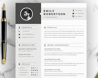 Resume Template One Pages With Cover Letter