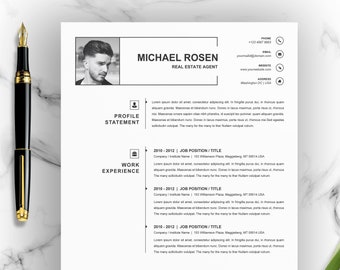 One Page Clean Resume / CV Template | Instant Download