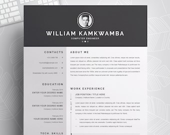 Professional Resume Template Word | 2 Page Resume Simple Cv Template, Basic Resume and Cover Letter Template for MS Word, Editable Resume