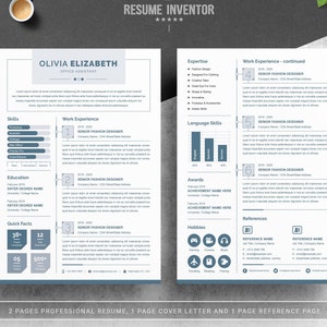 Infographic Resume Template | Professional Resume Word & Mac Apple Pages, Creative, Clean Modern Executive Resume, CV Template