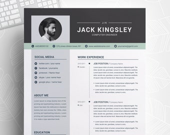 Word Resume CV Template MS Word with Cover Letter | Clean and Creative Professional Design