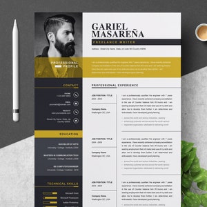 Resume Template | Modern & Professional Resume Template for Word | CV Resume + Cover Letter | A4 Size, 2 Pages Pack | Cover Letter