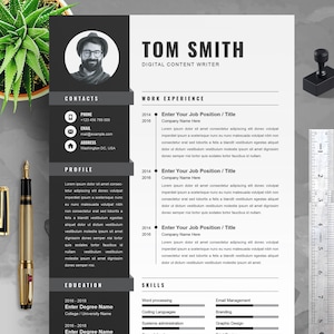 Resume Template, CV Template Professional Resume Template Word, Creative Resume Template with Photo Modern Resume Templates Instant Download