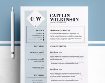 Modern and Creative Resume Template | Modern & Professional Resume Template for Word | CV Resume + Cover Letter | 3 Pages Pack