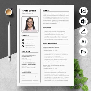 Plantilla de CV/CV clásica, diseño atemporal, editable, descarga instantánea, tamaño carta de EE. UU.