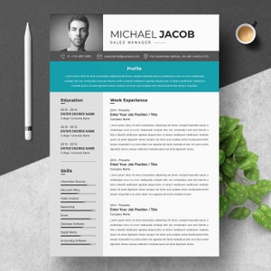 Formato de plantilla de currículum de gerente de ventas [Word, Apple Pages, InDesign, Photoshop e Illustrator) Diseño de CV editable 2021