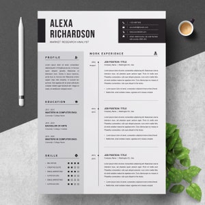 Two Pages Modern and Professional CV / Resume Template with Cover Letter | Microsoft Word and Apple Pages Resume Formats
